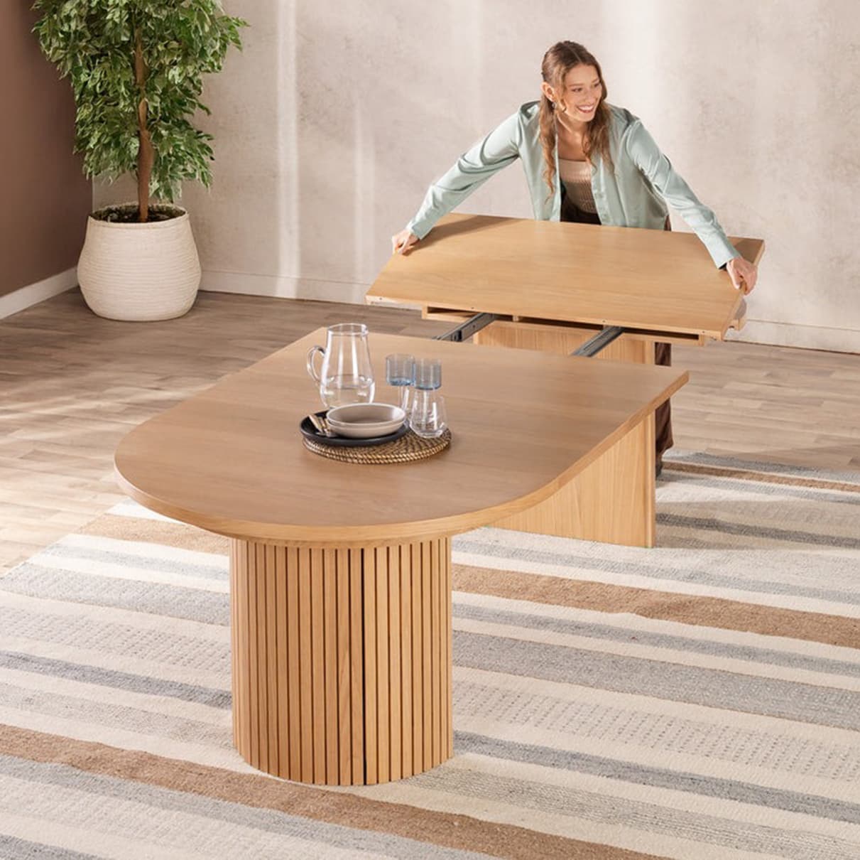 Ensemble de Salle à manger rond Extensible - Destockage | Storevia