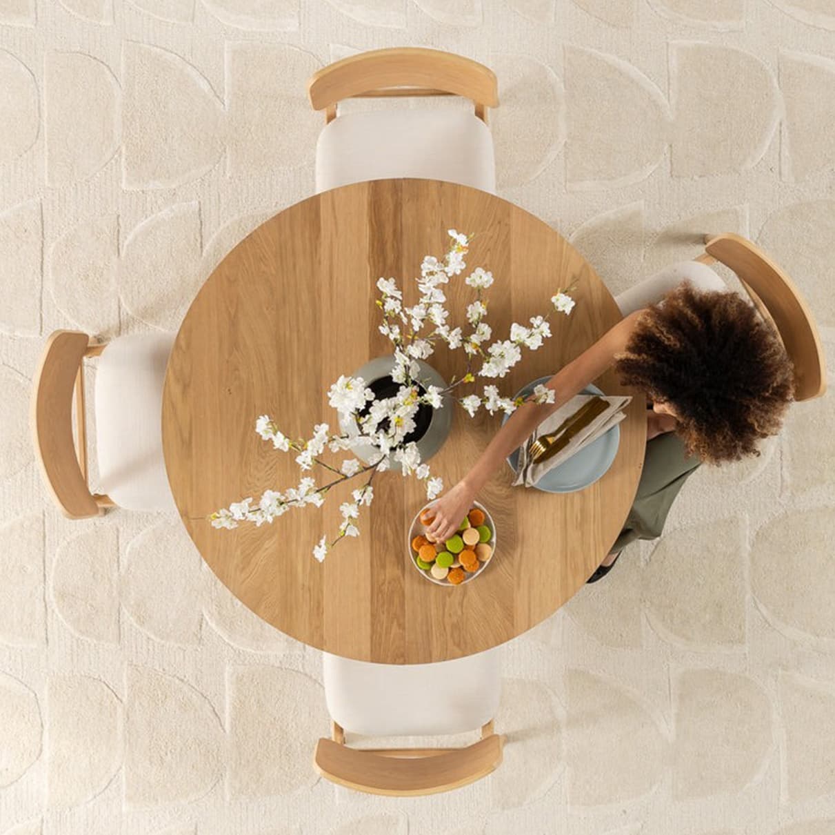 Ensemble de Salle à manger rond Extensible - 5