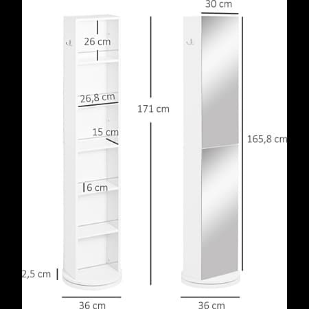 Colonne mdf pivotante avec miroir - 3
