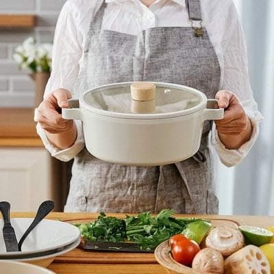 Ensemble de casseroles et poêles avec revêtement anti-adhésif en céramique saine, 11 pièces à induction - 2