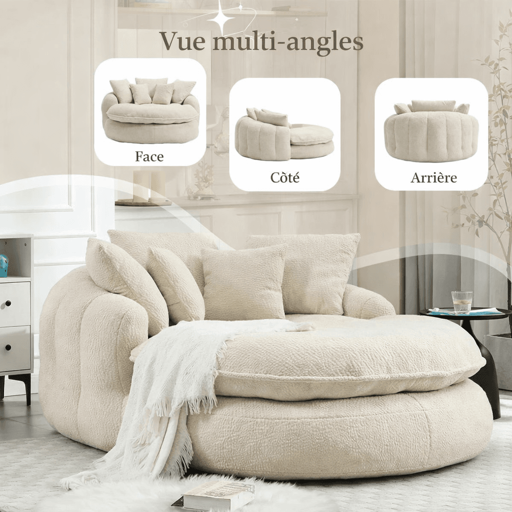 Fauteuil cocoon en chenille - Destockage | Storevia
